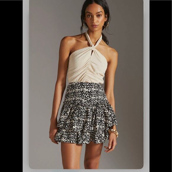 Anthropologie Maeve Ruffle Mini Skirt - Picture 1 of 5